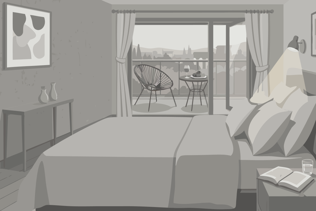 King Room with Roll-in Shower - Mobility and Hearing Accessible/Non-Smoking